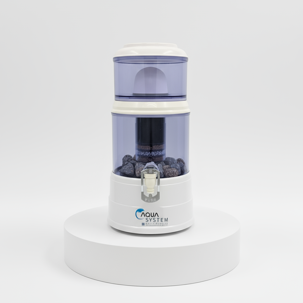 電源不要の重力式浄水器｜PFAS除去・日常も非常時も安心｜AQUA SYSTEM